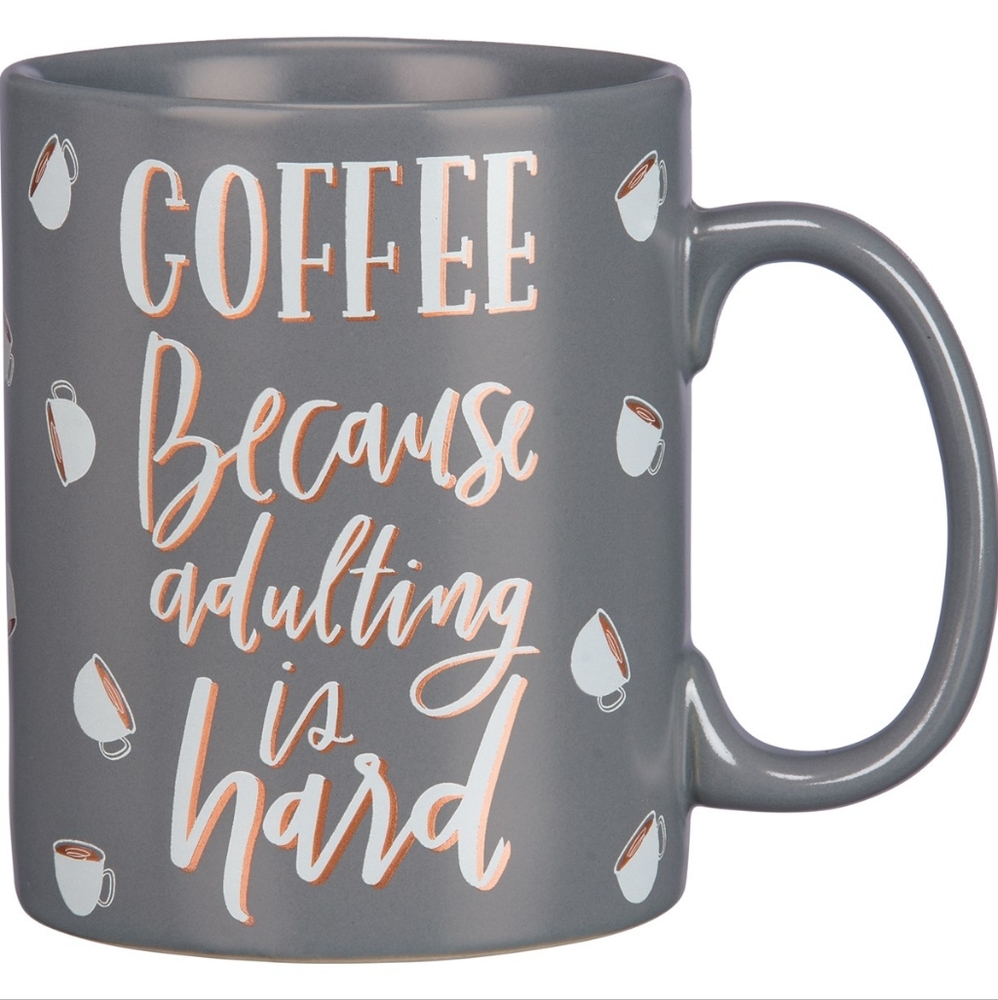 NIB Primitives By Kathy Coffee Mug ("Coffee Because adulting is hard")